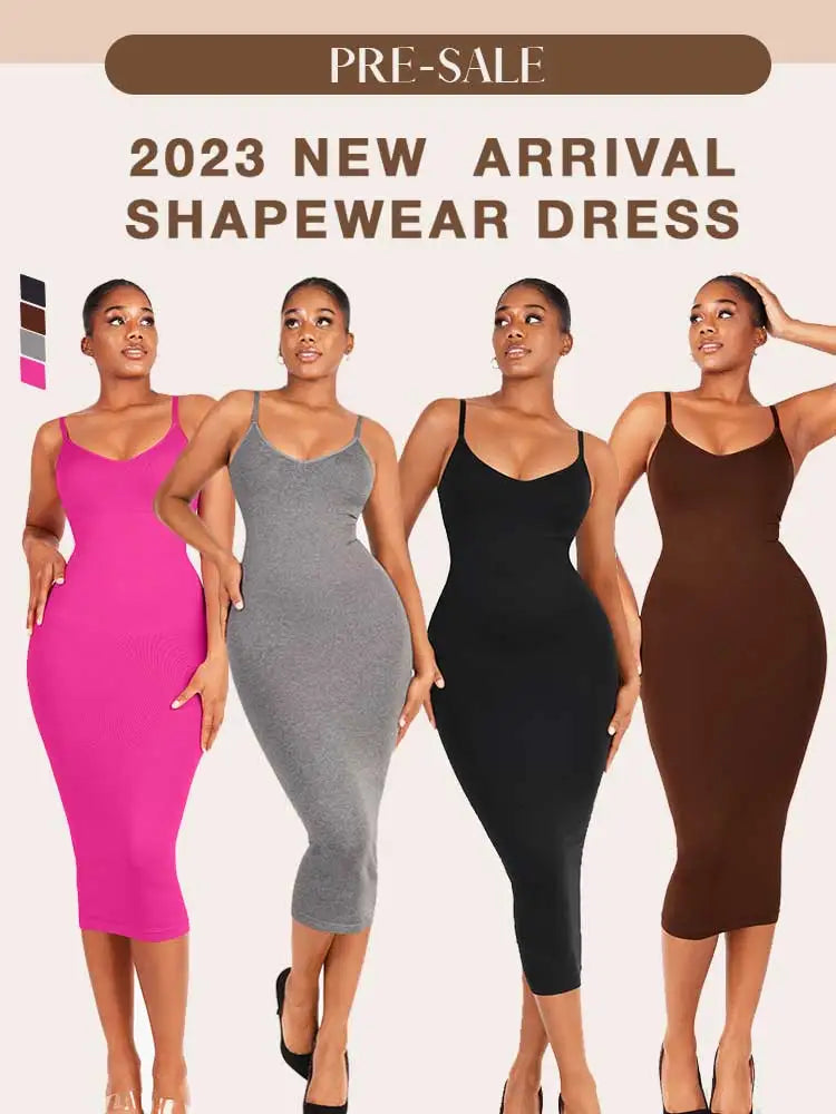 New Design 2023 Women Summer Party Wear Summer Dress Tummy Trimmer Control Shapewear Maxi Long Dress