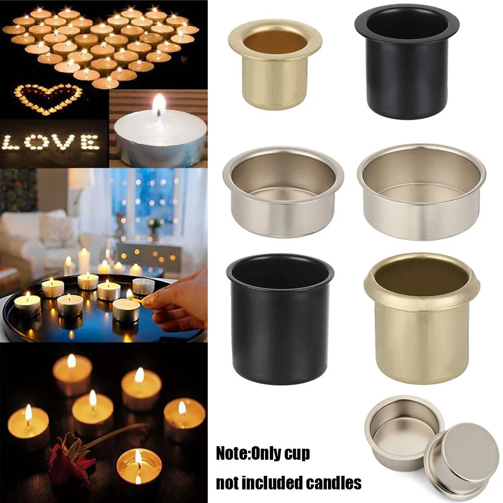 1 Pc Metal Candle Holder Tapered Wax Candles Cups Jars Candlestick for Dining Event Weddings Valentine's Day Home Party Decor