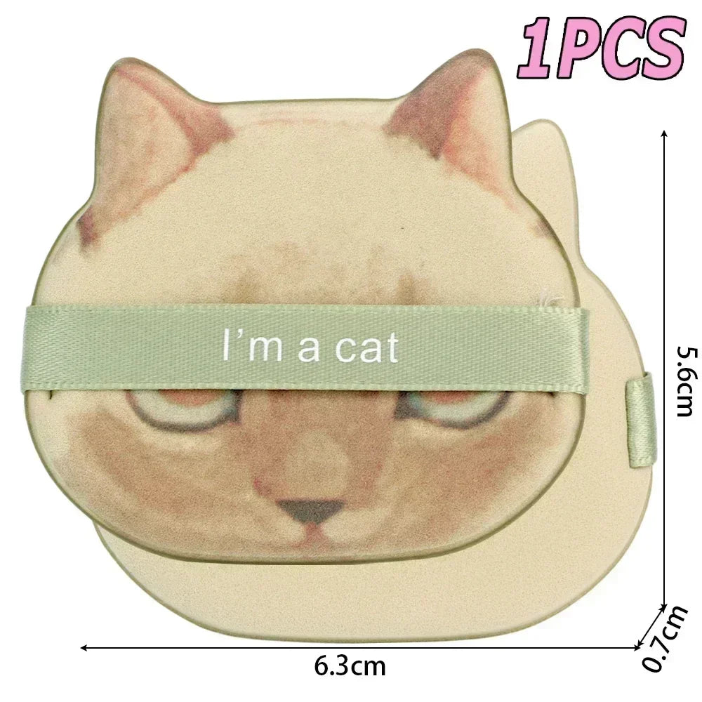 Cute Cartoon Cat Cosmetic Puff Dry Wet Dual-use Double Side Makeup Puffs Air Cushion Foundation Concealer Cream Powder Sponge