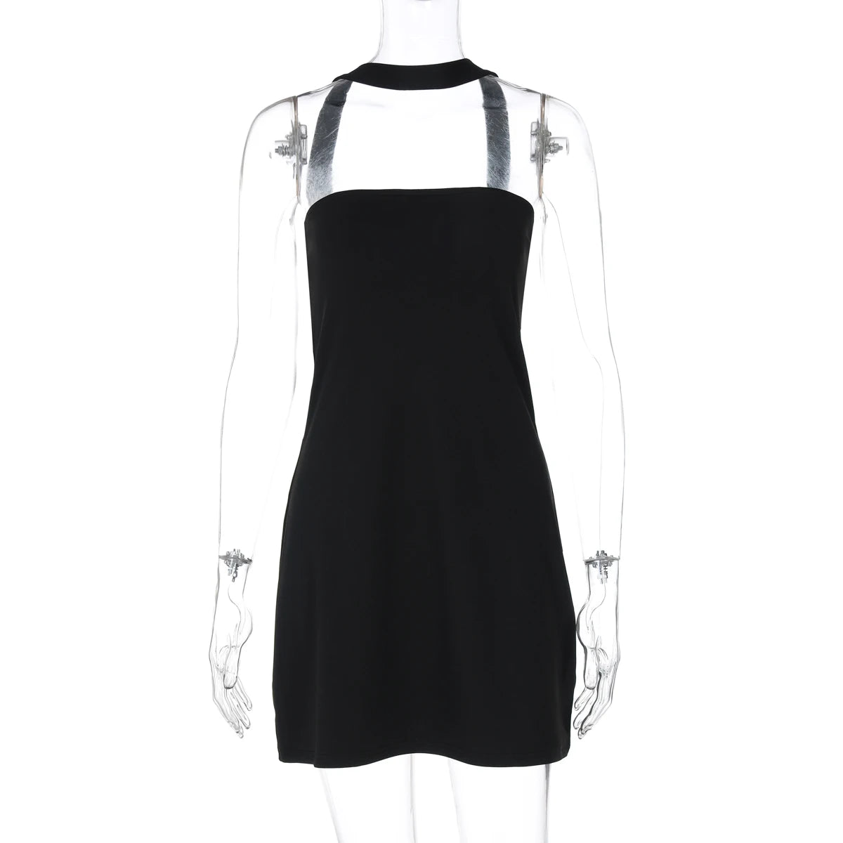 Hugcitar Women Elegant Halter Strapless Solid Sexy Bodycon Mini Dress 2025 Summer Evening Party Clothes Birthday Night Club