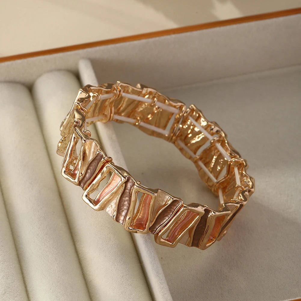 MeiceM Geometric Zinc Alloy Bracelet Elegant and Simple Women's Bracelet Fashion Women's Party Jewelry 2025 Valentine's Day Gift