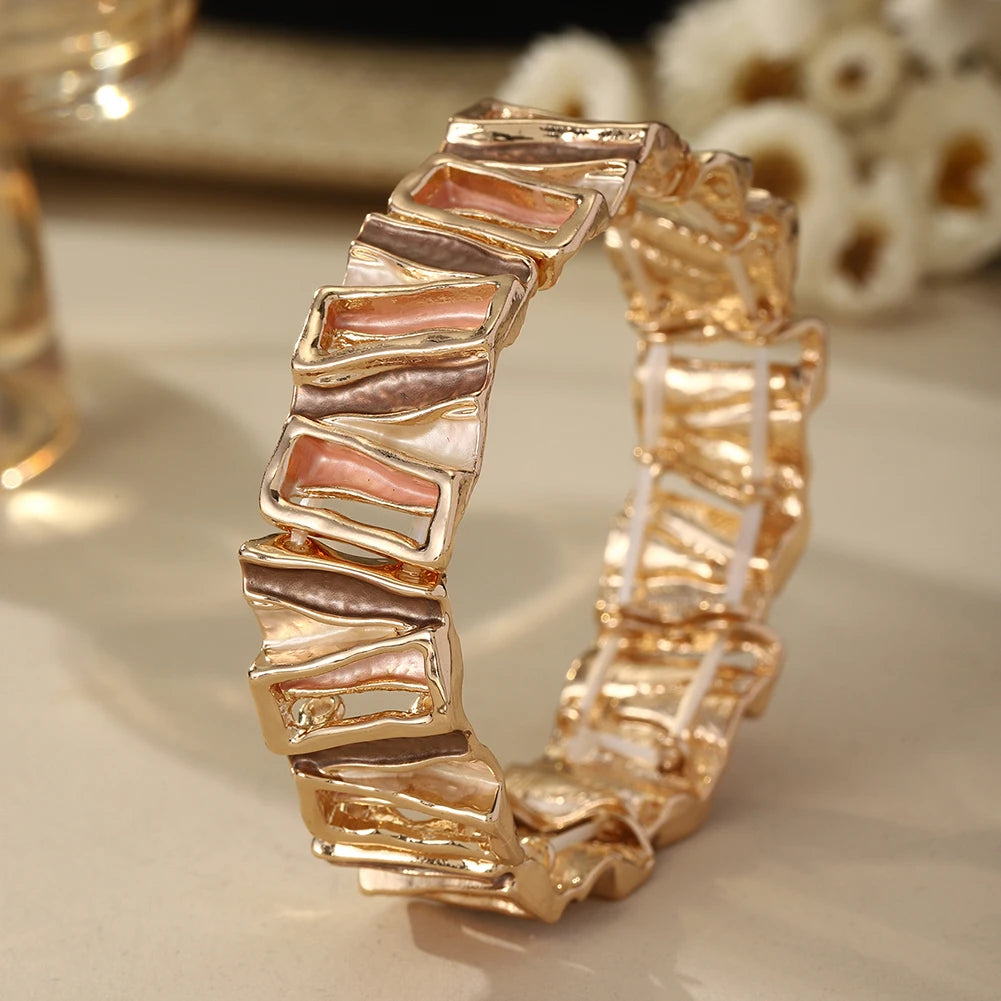 MeiceM Geometric Zinc Alloy Bracelet Elegant and Simple Women's Bracelet Fashion Women's Party Jewelry 2025 Valentine's Day Gift