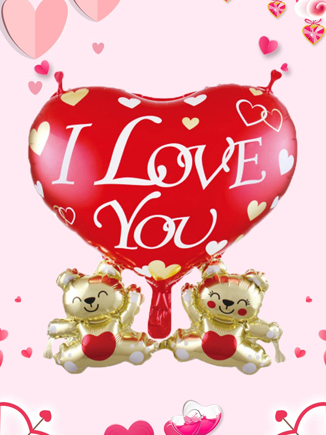 1pc Heart Bear Foil Balloons I Love You Helium Balloon Wedding Valentine's Day Decorations