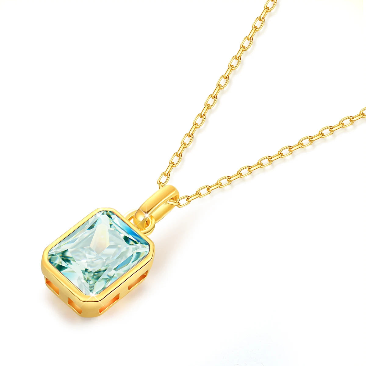 8*10mm Moissanite Necklace Real 18K Gold Pendant Colored Gemstone  for Women Anniversary Valentine's Day Gift Fine Jewelry