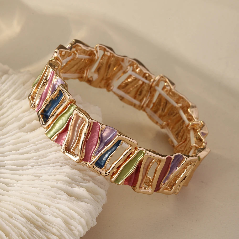 MeiceM Geometric Zinc Alloy Bracelet Elegant and Simple Women's Bracelet Fashion Women's Party Jewelry 2025 Valentine's Day Gift