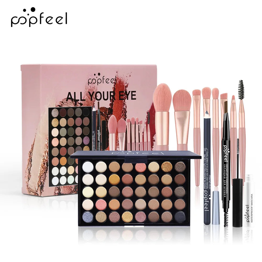 Lipstick + concealer + eyeliner + blush cosmetic set, multiple styles, convenient and affordable cosmetic set