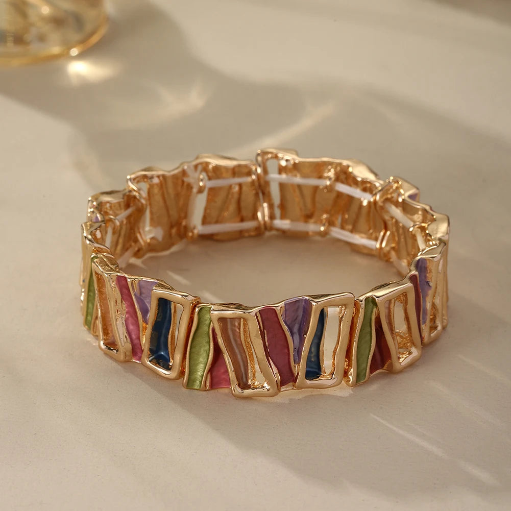 MeiceM Geometric Zinc Alloy Bracelet Elegant and Simple Women's Bracelet Fashion Women's Party Jewelry 2025 Valentine's Day Gift