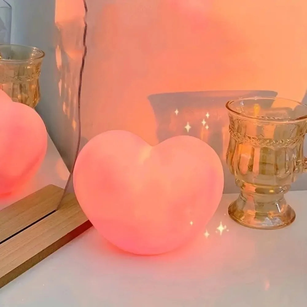 Romantic 3D Love-Heart Shape Lamps Funny Unique Ambient Light DIY Atmosphere Decoration Valentine's Day Table Ornaments Fashion