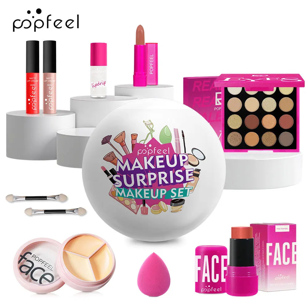 Lipstick + concealer + eyeliner + blush cosmetic set, multiple styles, convenient and affordable cosmetic set