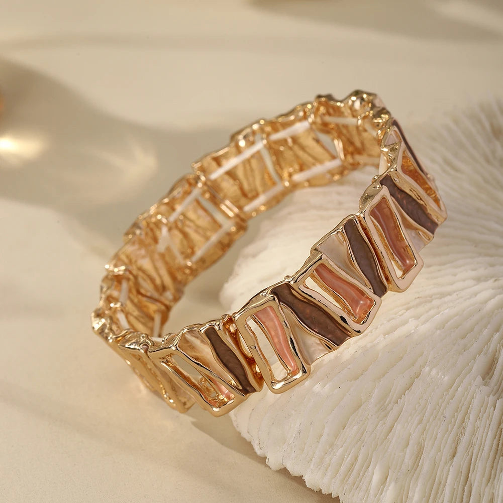 MeiceM Geometric Zinc Alloy Bracelet Elegant and Simple Women's Bracelet Fashion Women's Party Jewelry 2025 Valentine's Day Gift